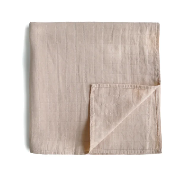 Organic Cotton Muslin Swaddle Blanket - Blush