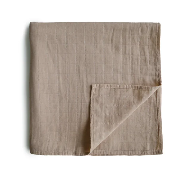 Organic Cotton Muslin Swaddle Blanket - Natural