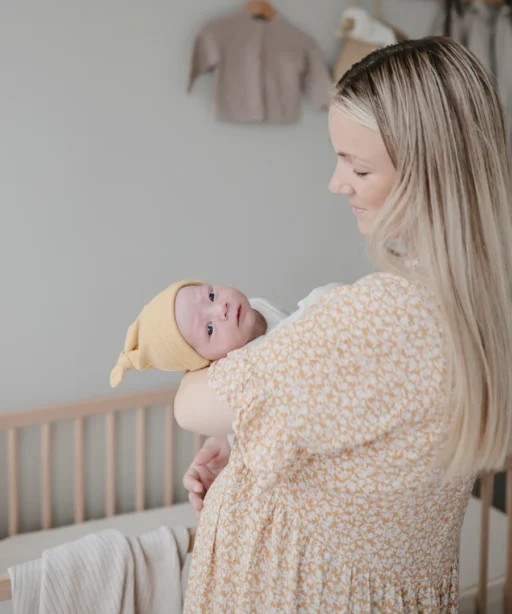 Alternative view of Ribbed Baby Beanie - Mustard Melange