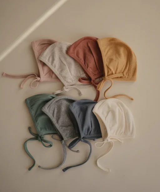 Alternative view of Ribbed Baby Bonnet - Grey Malange