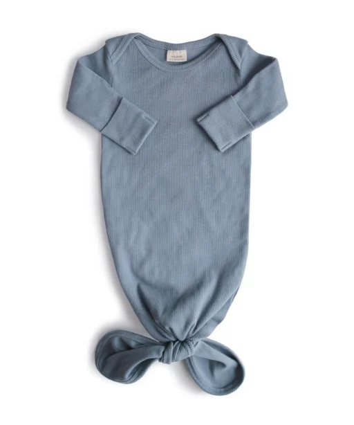 Ribbed Knotted Baby Gown - Tradewinds