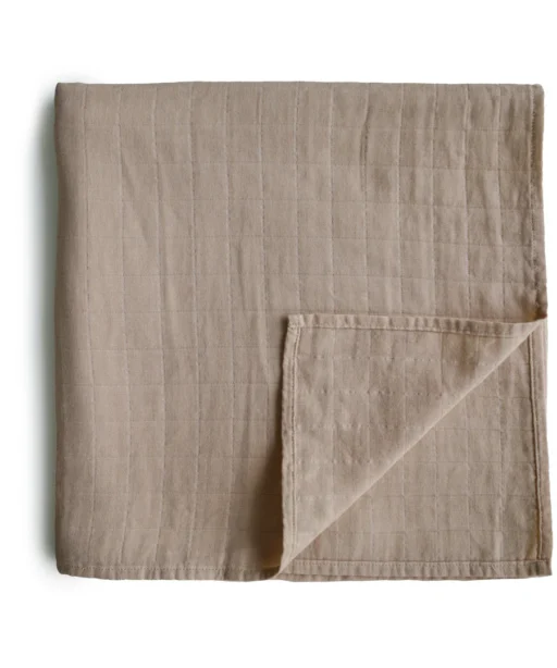 Organic Cotton Muslin Swaddle Blanket - Natural