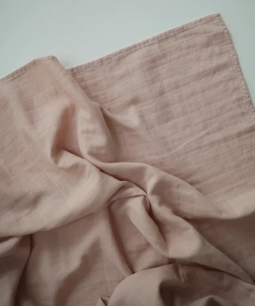Alternative view of Organic Cotton Muslin Swaddle Blanket - Blush