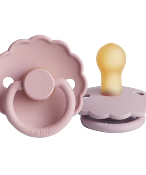 FRIGG Daisy Latex Pacifier 2-Pack - 0-6 months Pink / Soft Lilac
