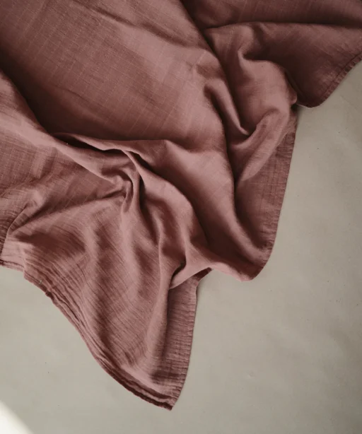 Alternative view of Organic Cotton Muslin Swaddle Blanket - Cedar