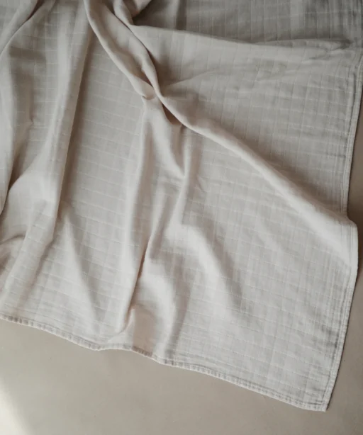 Alternative view of Organic Cotton Muslin Swaddle Blanket - Fog